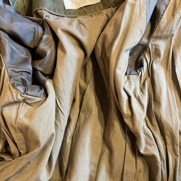 ONLY Army Green Utility Canvas Jacket w/ Hood | Drawstring Waist | M - Picture 9 of 13